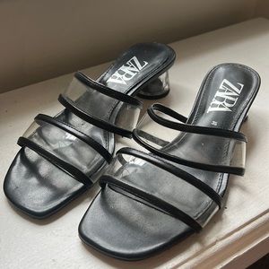 Black Zara heeled sandals